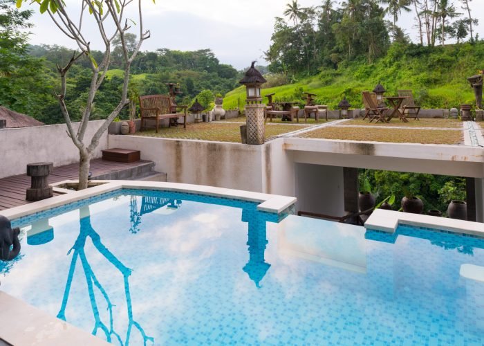 Swimming pool at the hotel in Indonesia